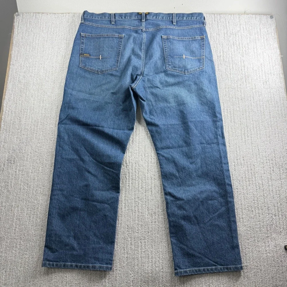 Ariat Rebar M4 Relaxed Boot Cut Jeans Mens Size 42x30 Blue Denim Workwear